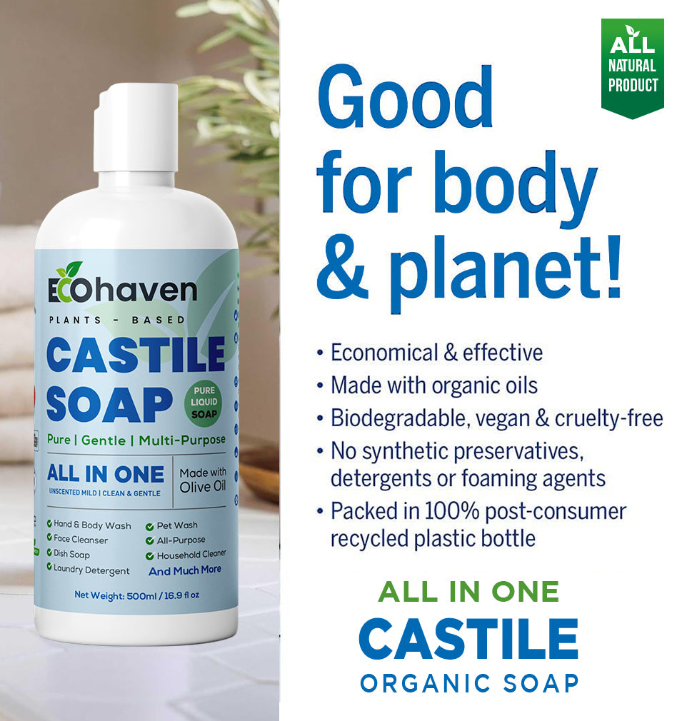 Organic,Pure Castile Liquid Soap – 100% Natural 500ML