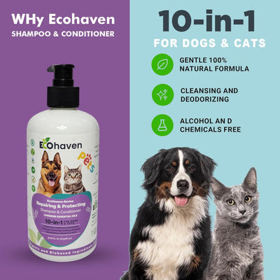 Organic Repairing & Protecting Shampoo & Conditioner for Dogs & Cats – 10 in 1